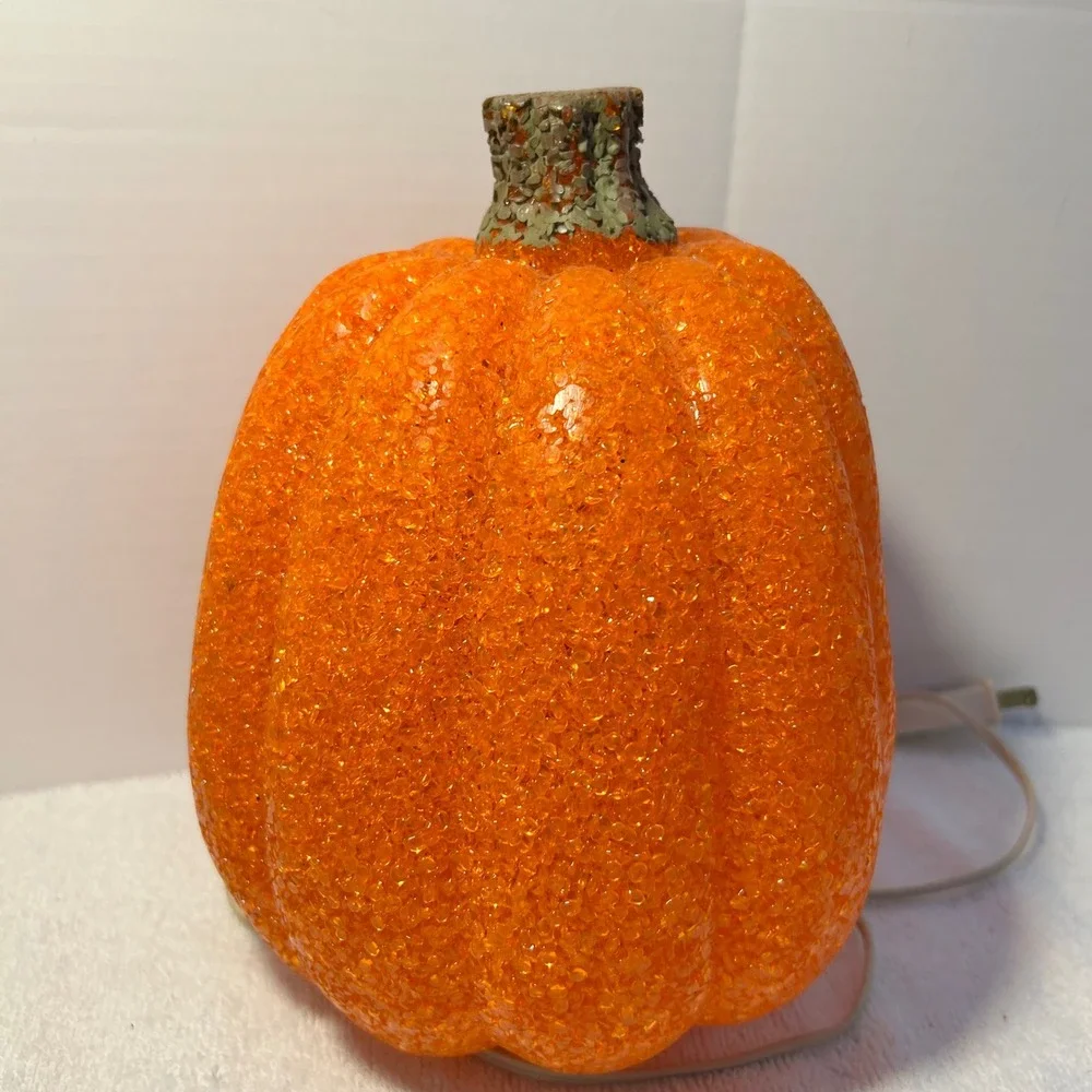 Vintage Kmart Seasons Popcorn Plastic Pumpkin Halloween Light Up Jack O Lantern